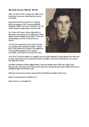 A preview of a PDF biography for Groom, Frank